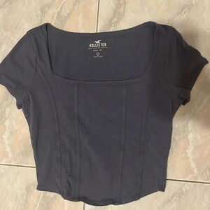 hollister blue crop top size small